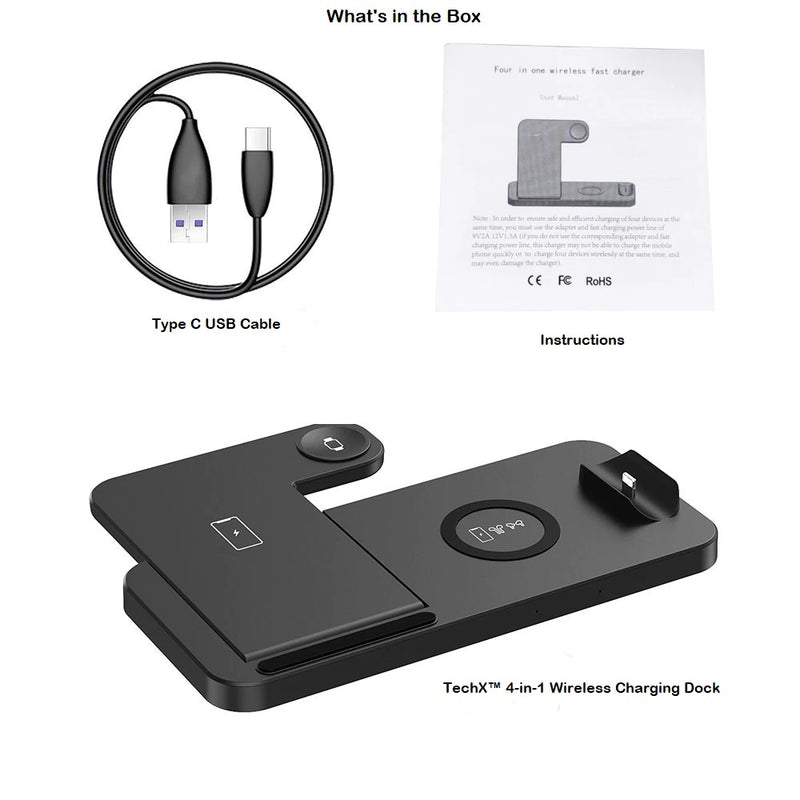 Chargeur sans fil TechX™ 4-en-1 (iPhone/Android)